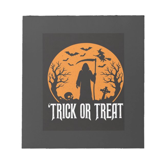 Halloween Trick or Treat Grim Reaper Design_1 Notepad (Front)