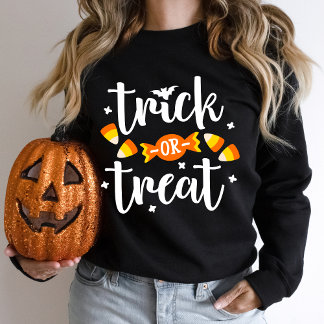 Halloween Trick or Treat Handwritten Typography Sweatshirt