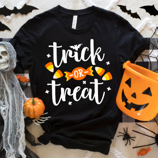 Halloween Trick or Treat Handwritten Typography Tri-Blend Shirt