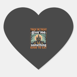 Halloween Trick or Treat Haunted House Pumpkin Heart Sticker