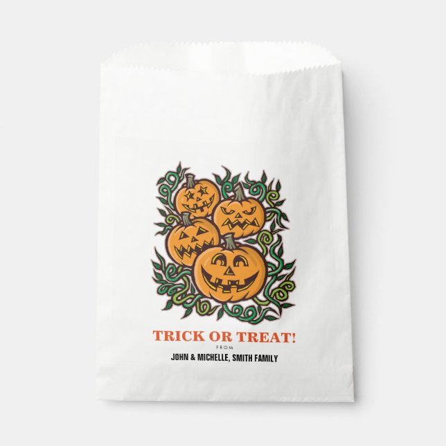 Halloween Trick or Treat Jack O' Lantern Favour Bags (Front)
