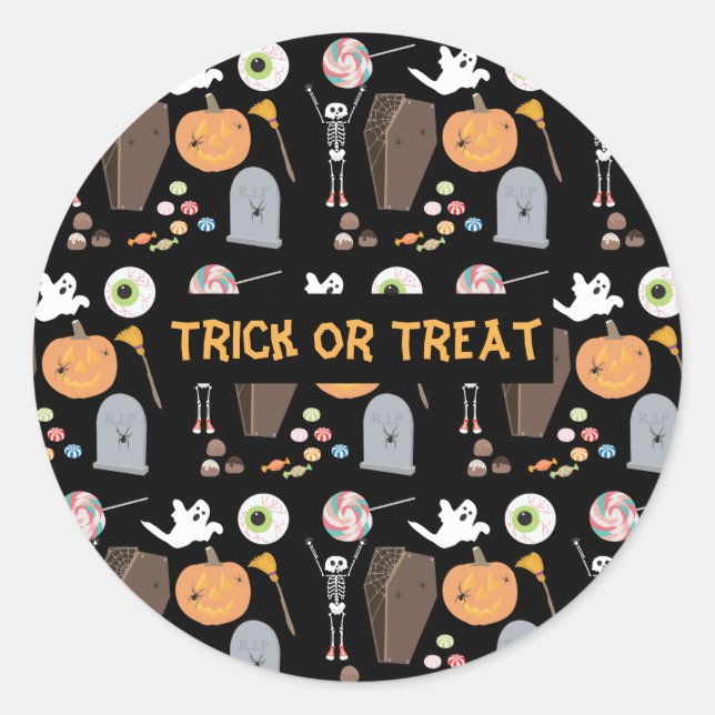 Halloween Trick or Treat Kids Halloween Classic Round Sticker (Front)