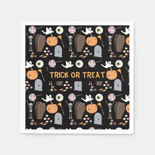 Halloween Trick or Treat Kids Halloween Party  Napkin (Front)