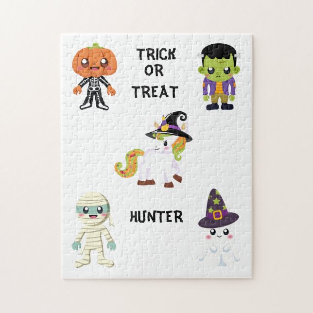 HALLOWEEN "TRICK OR TREAT KIDS PUZZLE PERSONALIZED (Vertical)