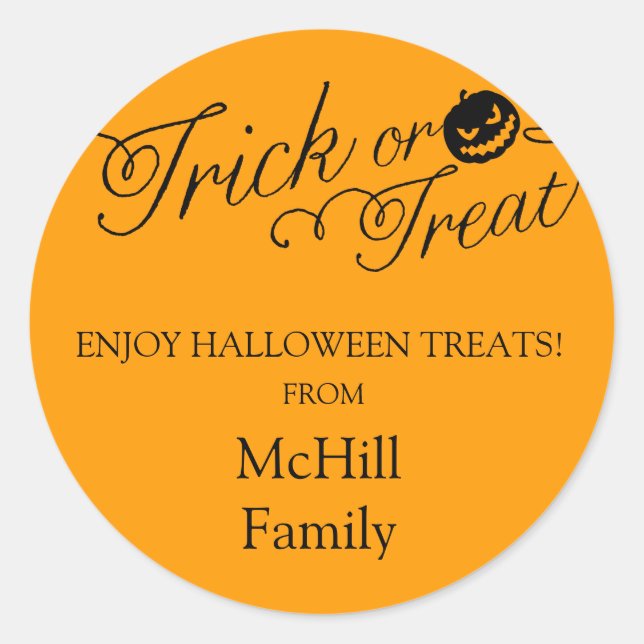 Halloween Trick or Treat Label (Front)