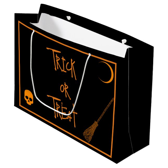 Halloween Trick or Treat  Large Gift Bag (Front Angled)