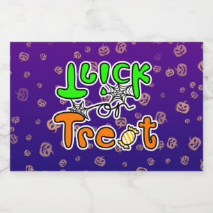 Halloween Trick or Treat Liquor Bottle Label
