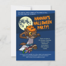 Halloween Trick Or Treat  Little Cartoon Werewolf