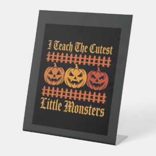 Halloween Trick Or Treat Little Monsters Pumpkin D Pedestal Sign