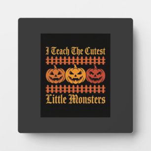 Halloween Trick Or Treat Little Monsters Pumpkin D Plaque