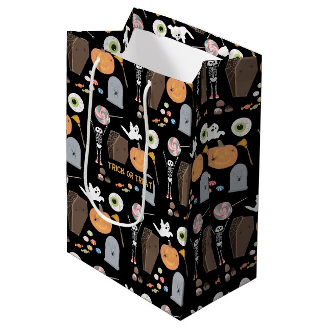 Halloween Trick or Treat Medium Gift Bag (Front Angled)