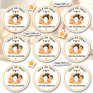 Halloween Trick Or Treat Name Boo Ghost Kiss Cut