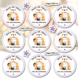 Halloween Trick Or Treat Name Girl Kiss Cut