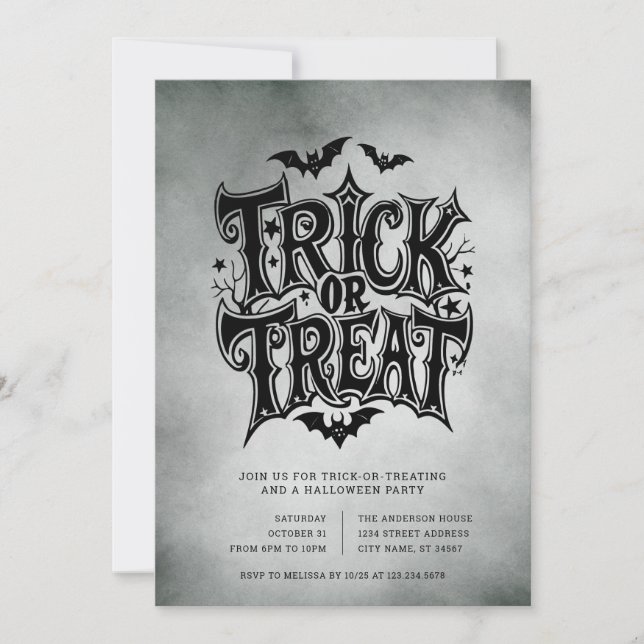 Halloween Trick or Treat Party Invitations (Front)