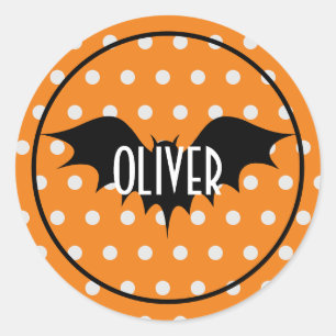 Halloween trick or treat personalised monogram classic round sticker