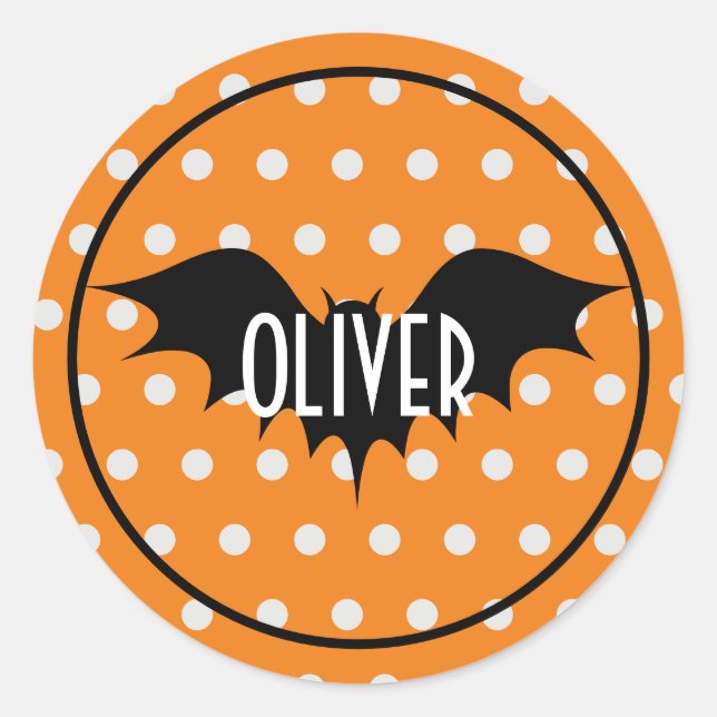 Halloween trick or treat personalised monogram classic round sticker (Front)