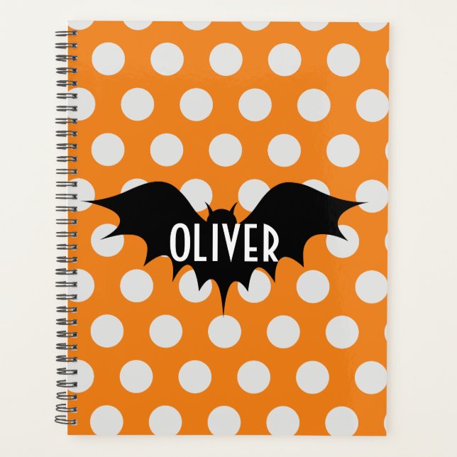 Halloween trick or treat personalised monogram  planner (Front)