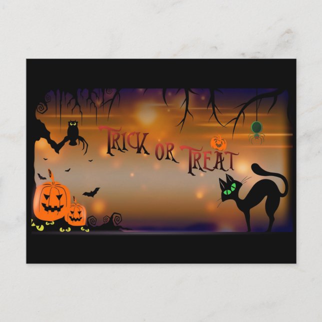 Halloween Trick or Treat Postcard (Front)
