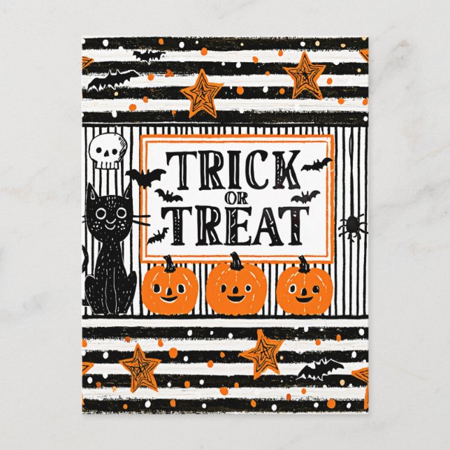 Halloween Trick or Treat Postcard (Front)