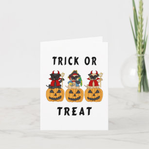 Halloween Trick or Treat Pug Dogs Card