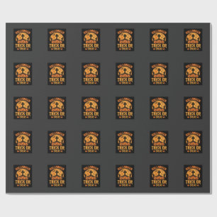 Halloween Trick or Treat Pumpkin Graveyard Design Wrapping Paper