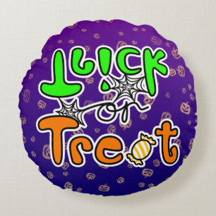 Halloween Trick or Treat Round Cushion