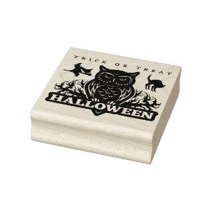 Halloween Trick or Treat Rubber Stamp