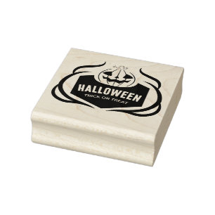 Halloween Trick or Treat Rubber Stamp