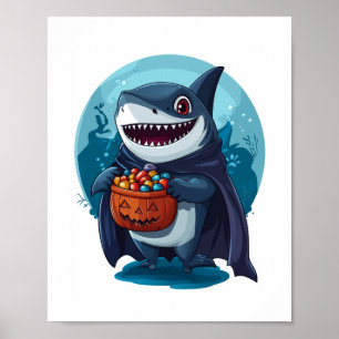 Halloween Trick-or-Treat Shark Poster
