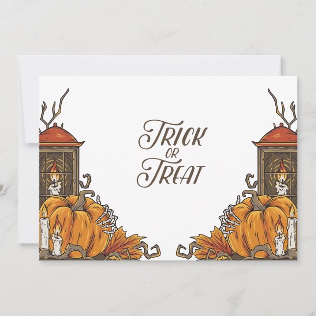 Halloween trick or treat spooky invitations (Front)