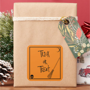 Halloween Trick or Treat Square Sticker