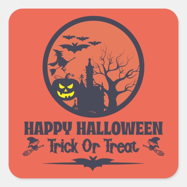 Halloween Trick Or Treat  Square Sticker (Front)