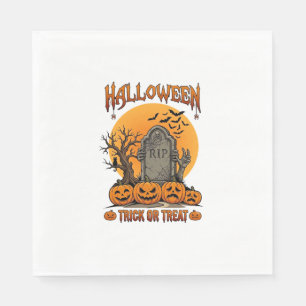 Halloween Trick Or Treat Tombstone Zombie Hands Pu Napkin
