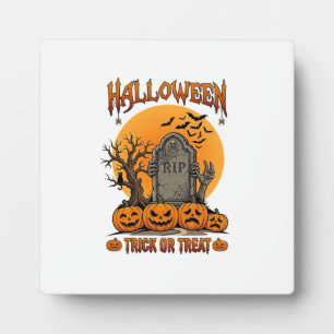 Halloween Trick Or Treat Tombstone Zombie Hands Pu Plaque