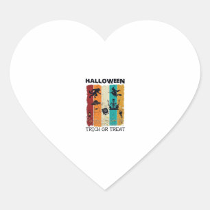Halloween Trick Or Treat Werewolf Witch Skeleton U Heart Sticker