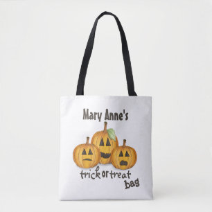 Halloween Trick Or Treat Whimsical Jack O'Lantern Tote Bag