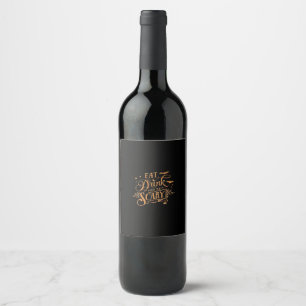 Halloween Trick Or Treat  Wine Label