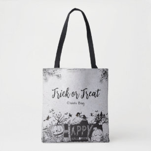 Halloween "Trick or Treat" with Name Tote Bag