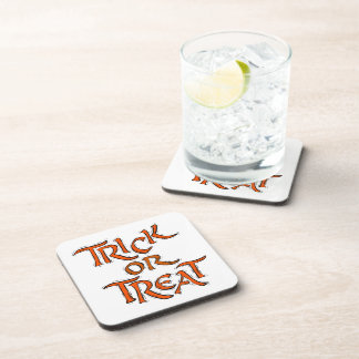 Halloween Trick or Treat Words Coaster