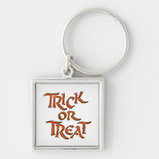 Halloween Trick or Treat Words Key Ring