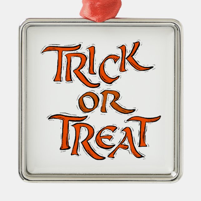 Halloween Trick or Treat Words Metal Tree Decoration (Front)