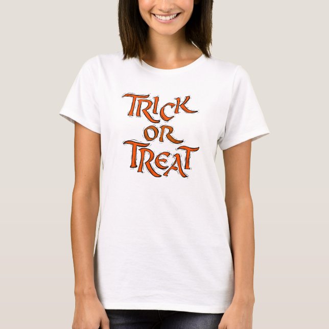 Halloween Trick or Treat Words T-Shirt (Front)