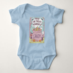 Halloween "Trick or Treat Yourself" T-Shirt Design Baby Bodysuit