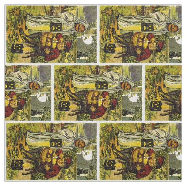 Halloween Trick or Treaters Fabric (Swatch)