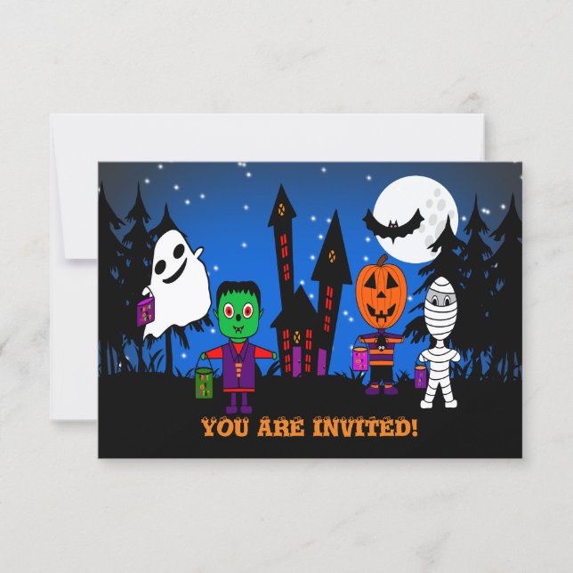 Halloween "Trick or Treaters" Invitation (Front)