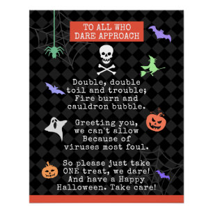 Halloween Trick or Treating Pandemic Poem Poster