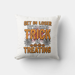 Halloween Trick Or Treating Vintage Typography Des Cushion