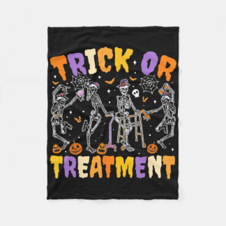 Halloween Trick Or Treatment Pt Physical Therapy T Fleece Blanket