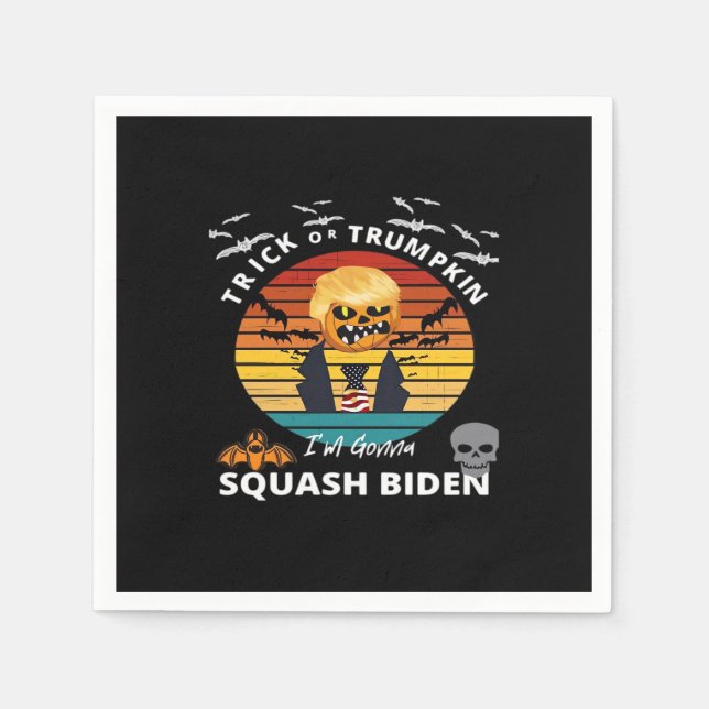 Halloween Trick Or Trumpkin Horror Costume Classic Napkin (Front)