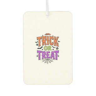 Halloween Trick Treat Funny Spider Web Retro_1 Car Air Freshener